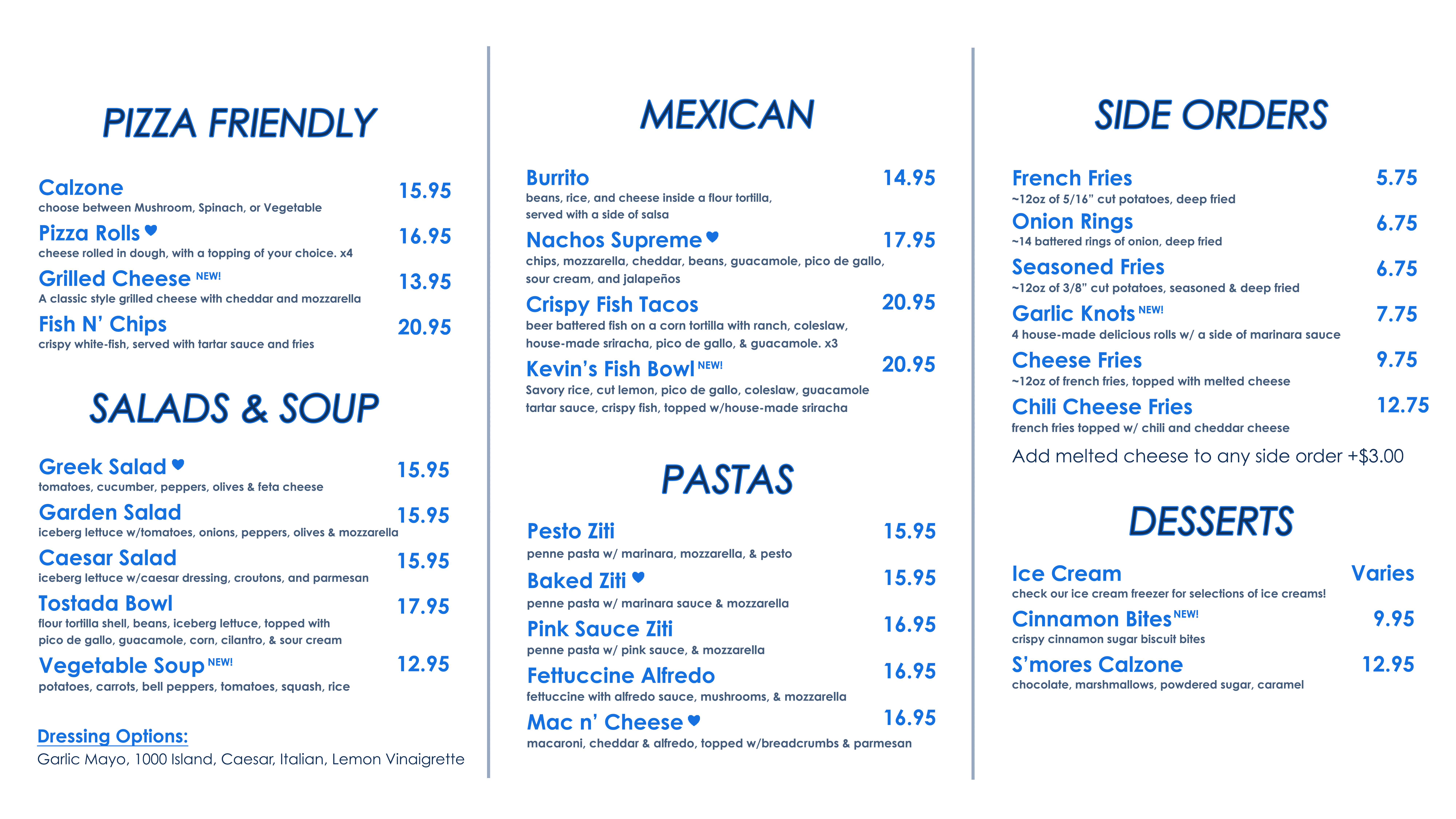 Shalom Pizza Menu 2